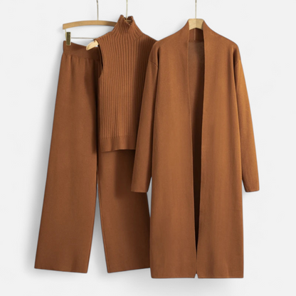 ElegantKnits | Women's 3-Piece Cardigan Set – Soft Knitted Fabric 9