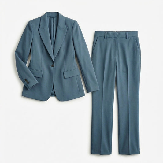 ElegantStyle | Women's Suit - Two Piece Blazer Set With High Waist Trousers 0