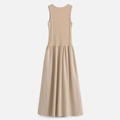 ElegantWear | Women's Dress - Sleeveless Midi A-Line with Defined Waist 4