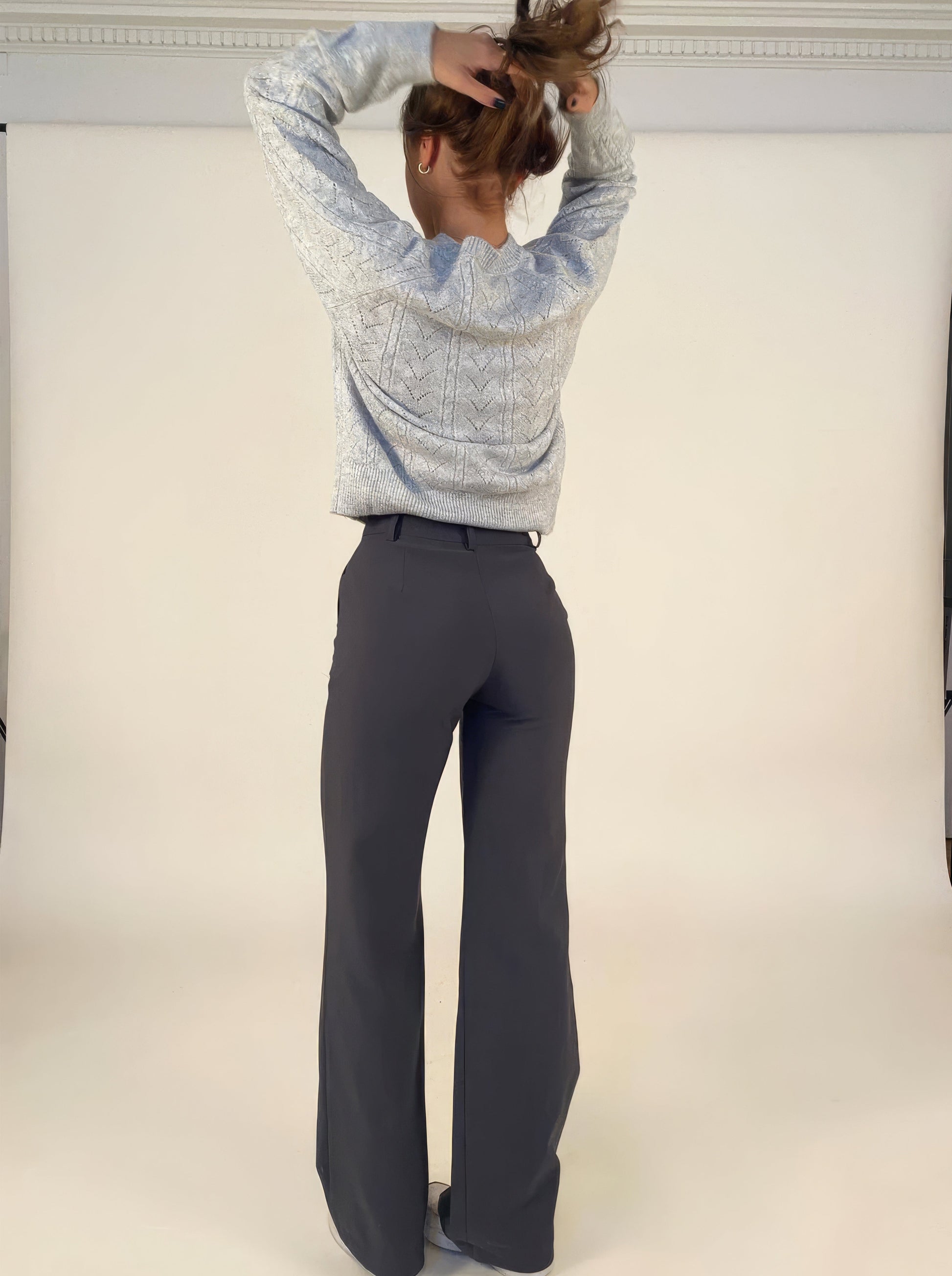 ElegantWear | Women's Wide Leg Pants – Stylish Double Waistband Design 6