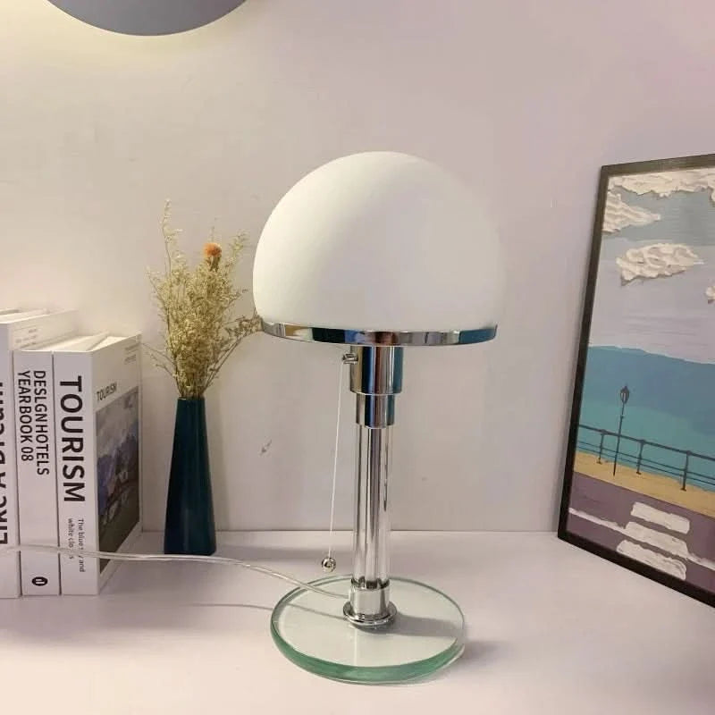 Elegant Bauhaus Table Lamp - Antique Glass Design for Living Room & Bedroom 4