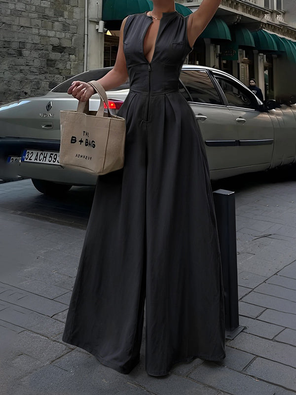 Ella | Chic Sleeveless Wide-Leg Jumpsuit for Women