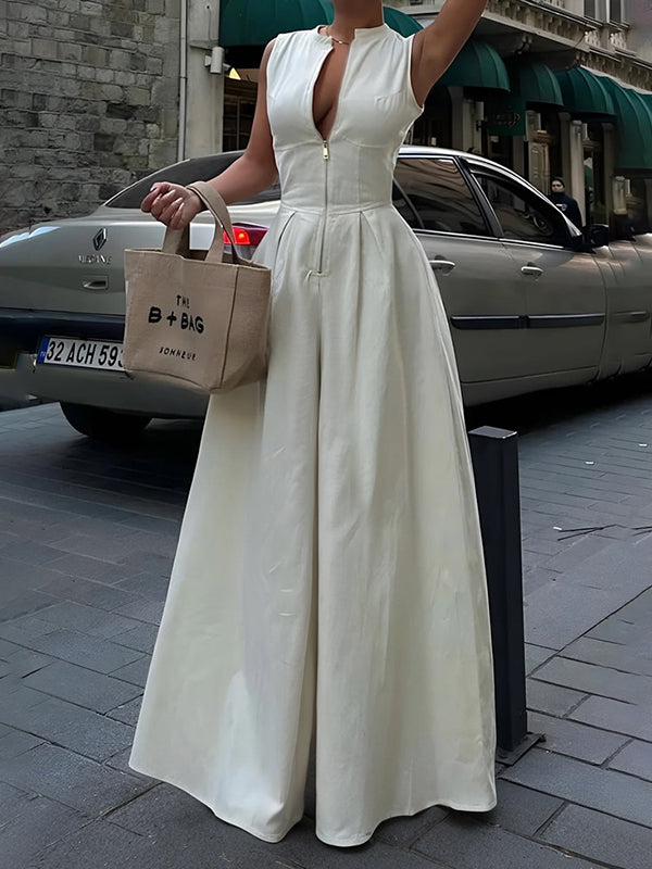 Ella | Chic Sleeveless Wide-Leg Jumpsuit for Women