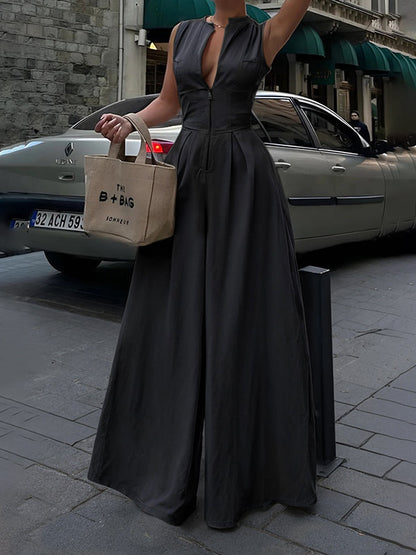 Ella | Chic Sleeveless Wide-Leg Jumpsuit for Women