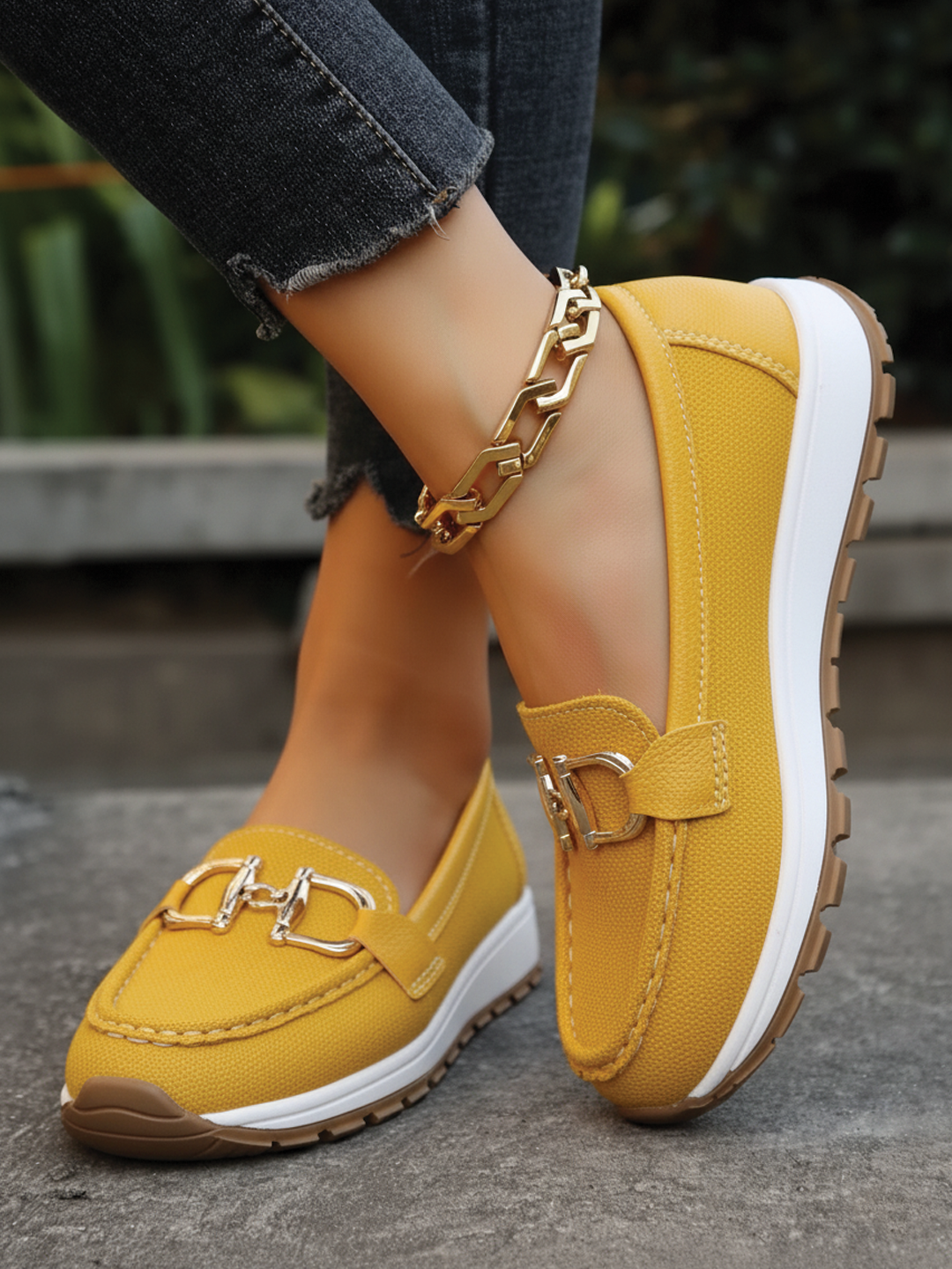 Ellie | Women's Vegan Leather Loafers – Flat Wedge Design, Slip-Resistant