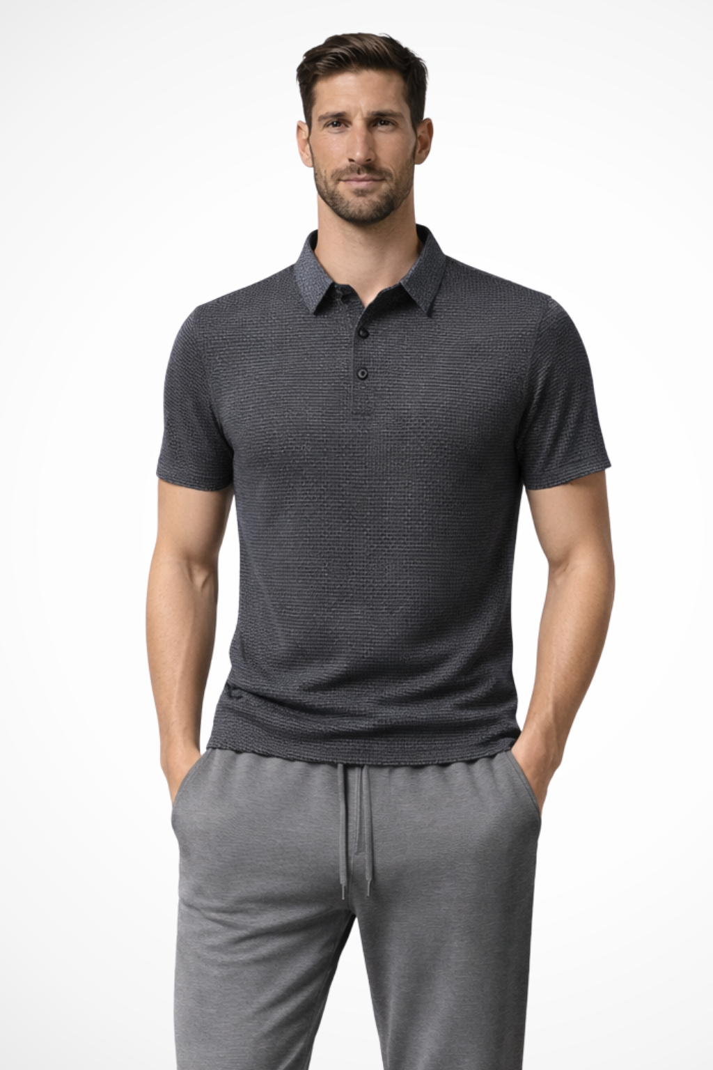 Elliot | Men's Polo Shirt – Waffle Knit Short Sleeve Design 0
