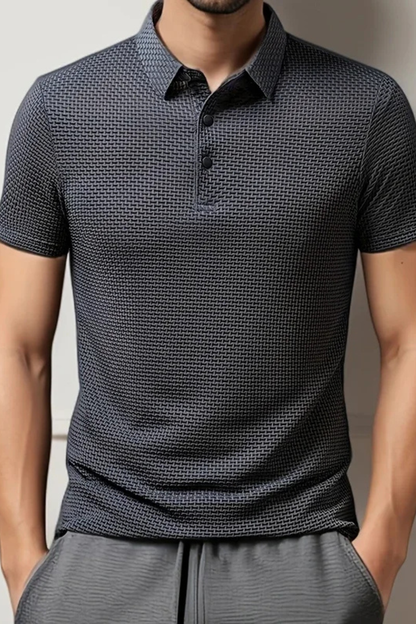 Elliot | Men's Polo Shirt – Waffle Knit Short Sleeve Design 1
