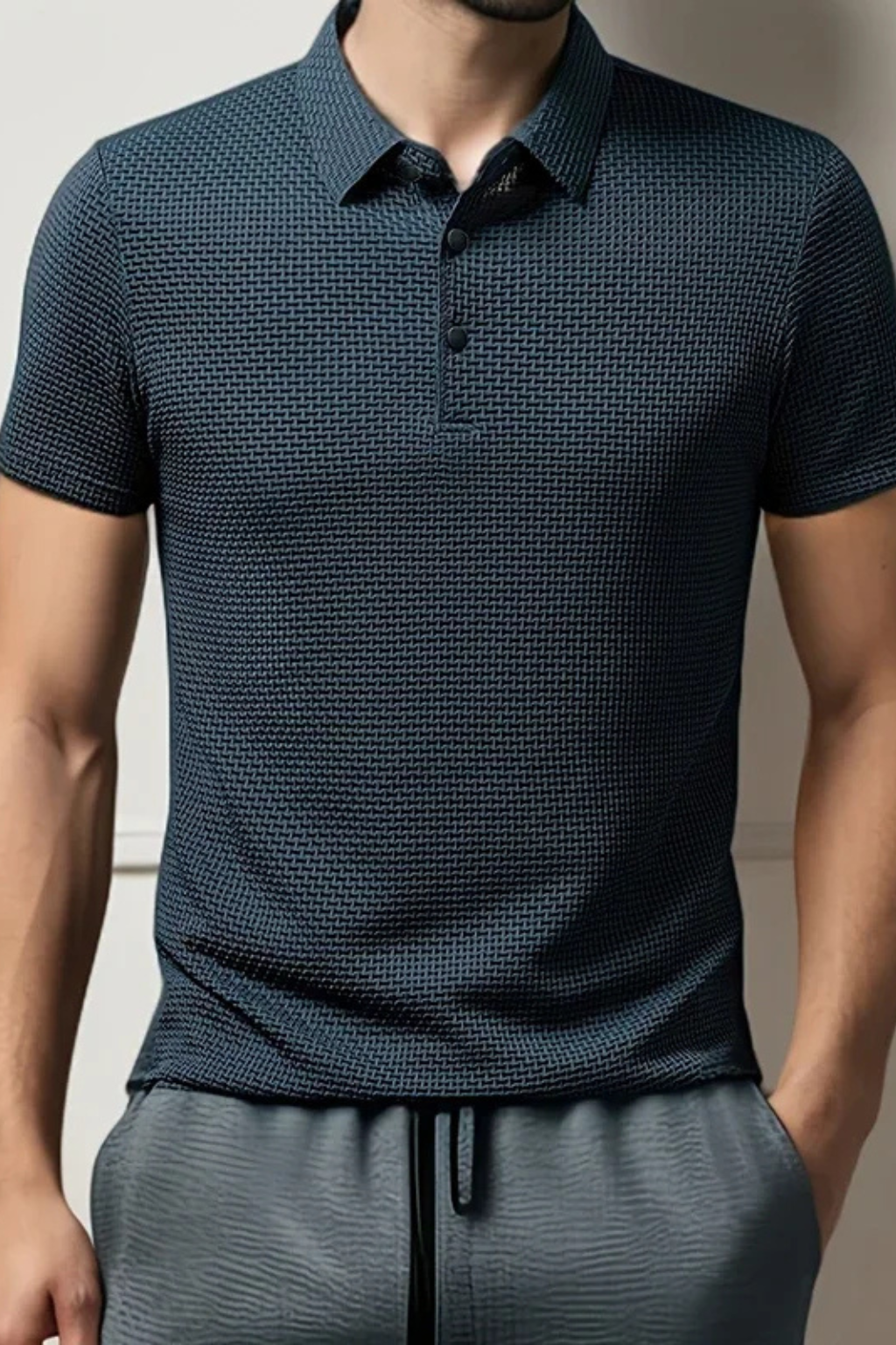 Elliot | Men's Polo Shirt – Waffle Knit Short Sleeve Design 5