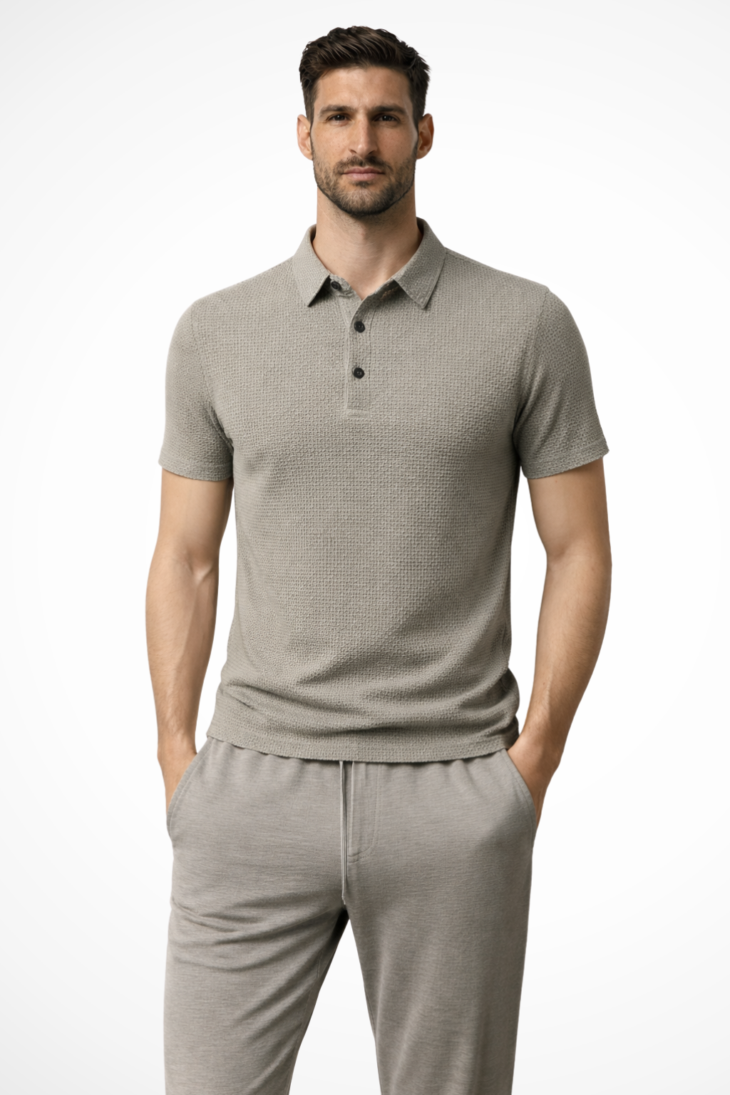 Elliot | Men's Polo Shirt – Waffle Knit Short Sleeve Design 6