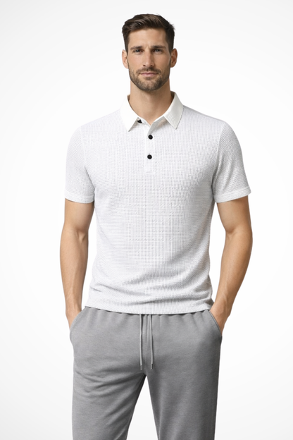 Elliot | Men's Polo Shirt – Waffle Knit Short Sleeve Design 8