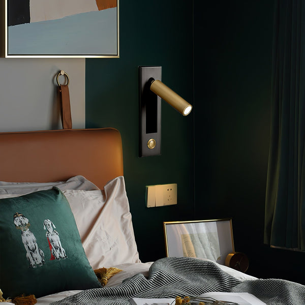 Wall Mounted Reading Light Adjustable Arm, Metal Dia 5 cm H 15.5-17.8 cm | Matte Black, Copper, Nickel | Warm/Cool White LED 8