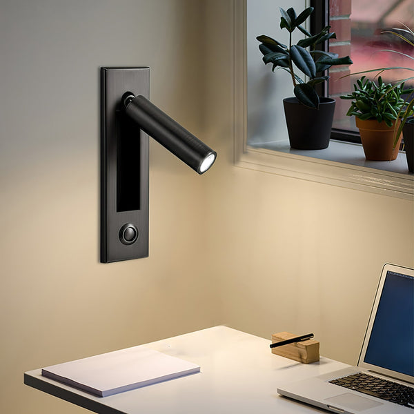 Wall Mounted Reading Light Adjustable Arm, Metal Dia 5 cm H 15.5-17.8 cm | Matte Black, Copper, Nickel | Warm/Cool White LED 9
