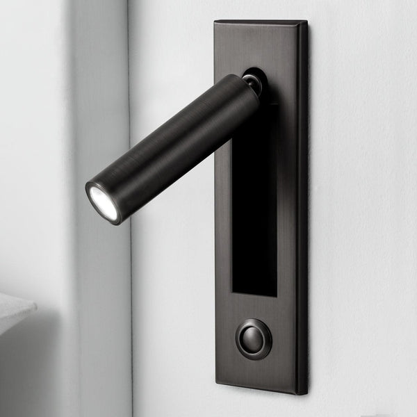 Wall Mounted Reading Light Adjustable Arm, Metal Dia 5 cm H 15.5-17.8 cm | Matte Black, Copper, Nickel | Warm/Cool White LED 31