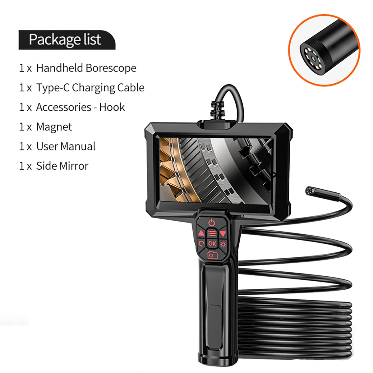 Endoscope Camera | 4.3in 1080p Industrial Inspection Camera