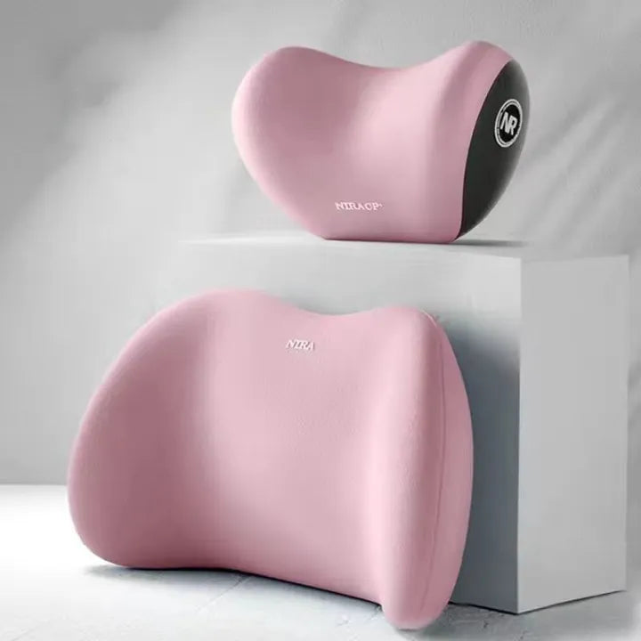 Ergonomic Car Pillow | ErgoRide Memory Foam Lumbar & Neck Support Set