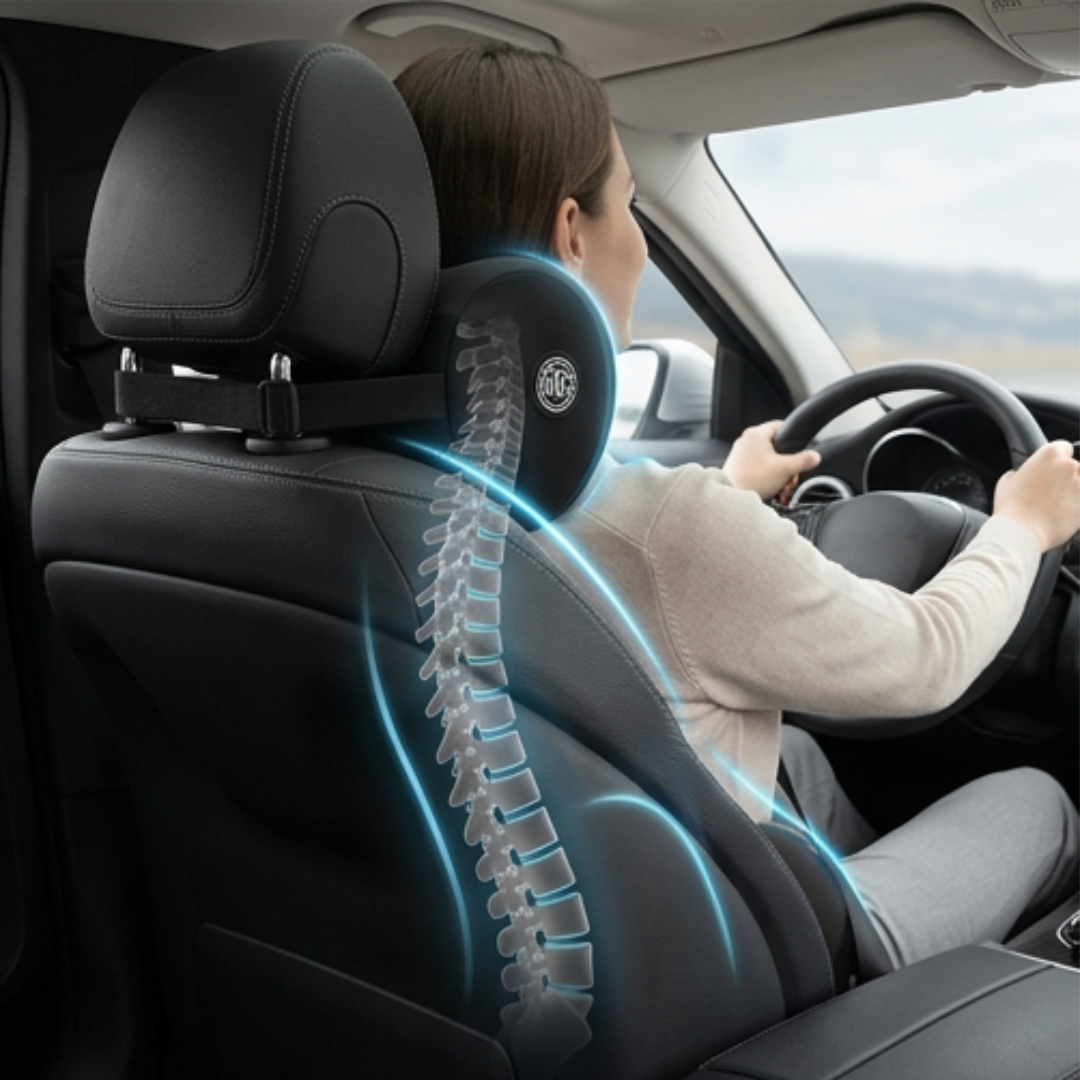 Ergonomic Car Pillow | ErgoRide Memory Foam Lumbar & Neck Support Set