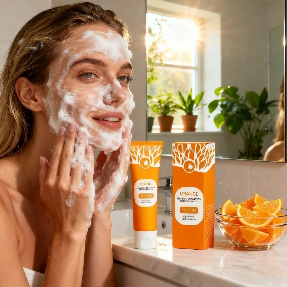 Exfoliating Gel | Orange Enzyme Brightening Face Scrub Cleanser
