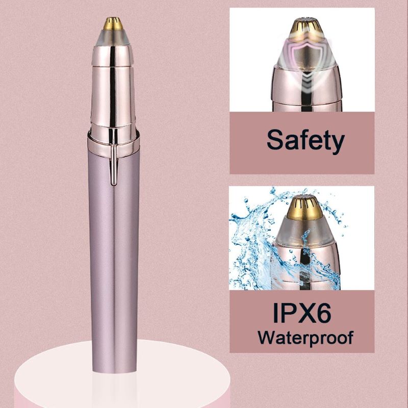 Eyebrow & Face Trimmer for Women | 360° Rotating Head, LED Light, USB Rechargeable | Painless, No Nicks or Redness