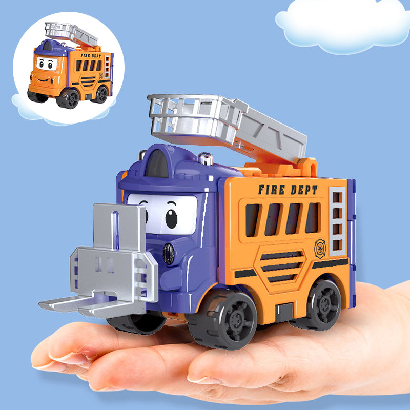 Transforming Toy Car Set Plastic | 4-in-1 Construction Vehicles, No Sharp Edges | Educational Gift for Kids and Toddlers 1