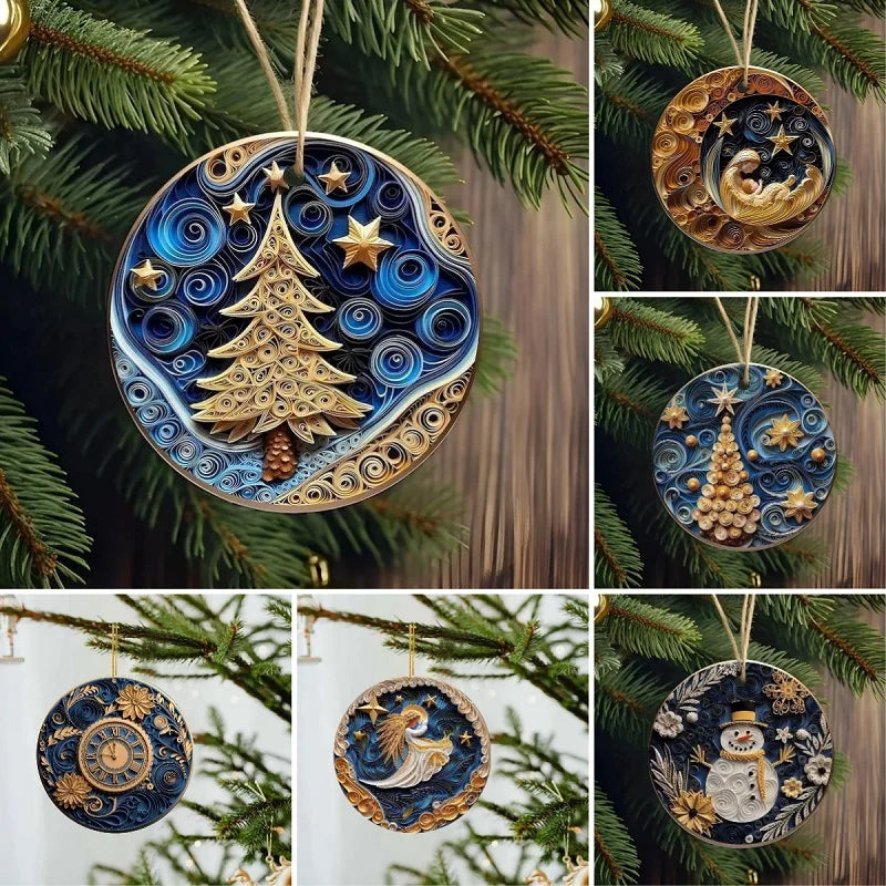 3D Christmas Ornament Acrylic | 3D Effect Pattern Design | Lightweight Festive Tree and Table Decoration for Holiday Décor 9