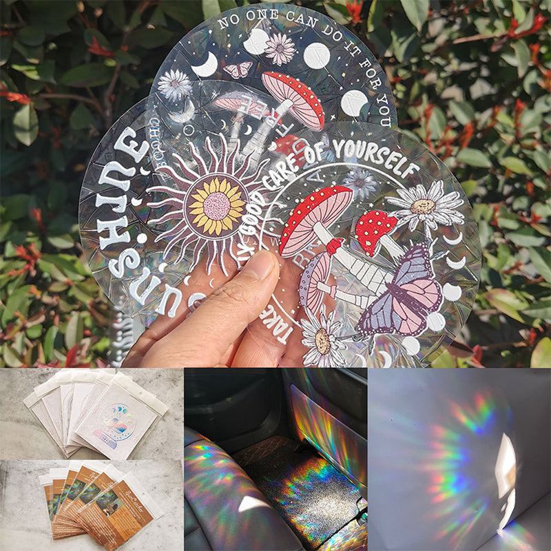 Rainbow Glass Window Stickers for Christmas Decor | 10-Piece Static Cling Pack, Anti-Collision | PVC Material, No Glue Needed 2