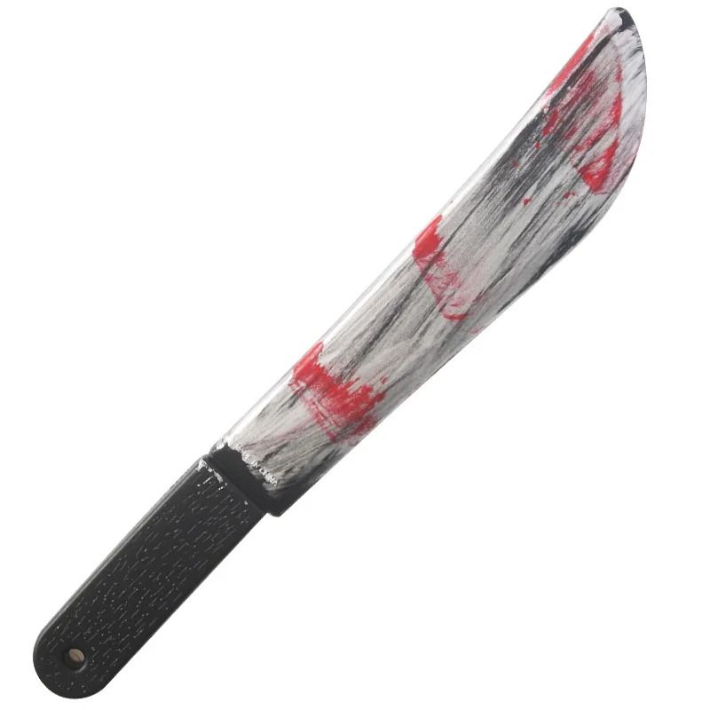 Fake Bloody Knife Prop for Halloween | Realistic Blood Splatter Blade | Safe Rounded-Edge Plastic Costume Prop