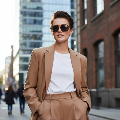 FashionView | Square Sunglasses With UV400 Protection – Blue Mirrored Lenses 3