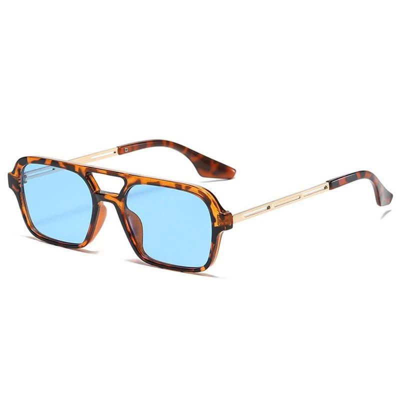 FashionView | Square Sunglasses With UV400 Protection – Blue Mirrored Lenses 4