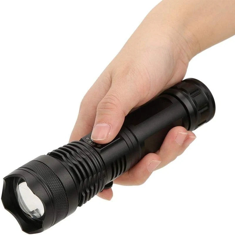 Telescopic Zoom Torch | Beam Distance Over 500 Metres | Rechargeable 4000 mAh Battery, USB-C Charging, 7-10 Hour Runtime 7