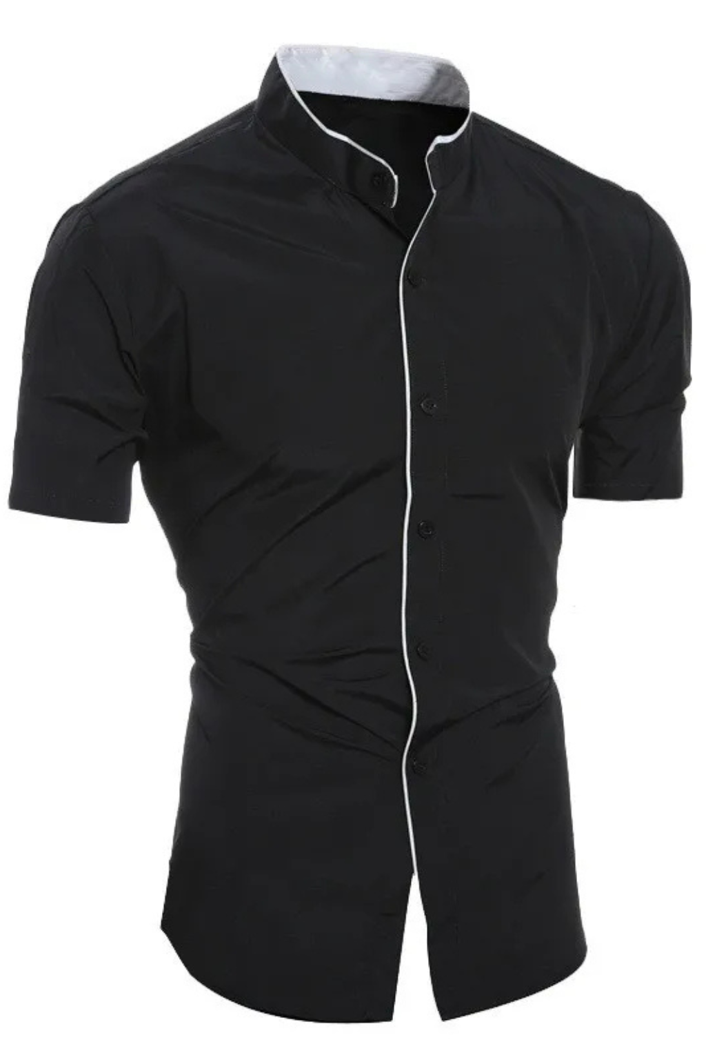 Finlay | Men's Dress Shirt – Slim Fit Short Sleeve with Stand Collar 1
