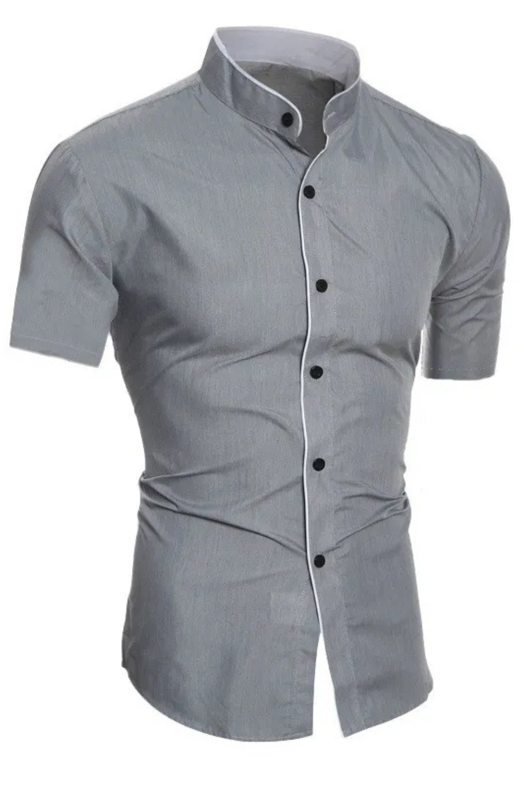 Finlay | Men's Dress Shirt – Slim Fit Short Sleeve with Stand Collar 3