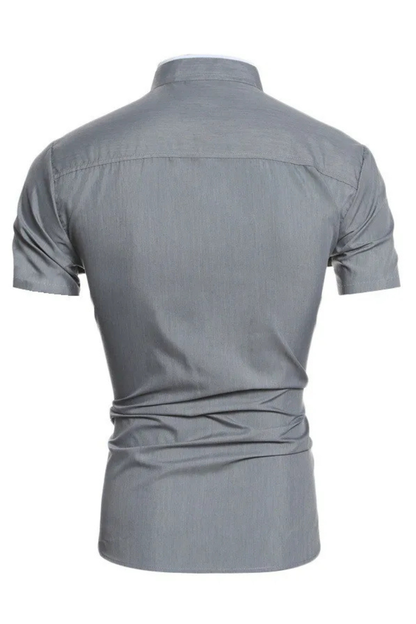 Finlay | Men's Dress Shirt – Slim Fit Short Sleeve with Stand Collar 4