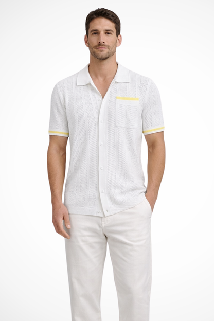 Finlay | Men's Shirt – Short Sleeve Knit With Camp Collar Design 6