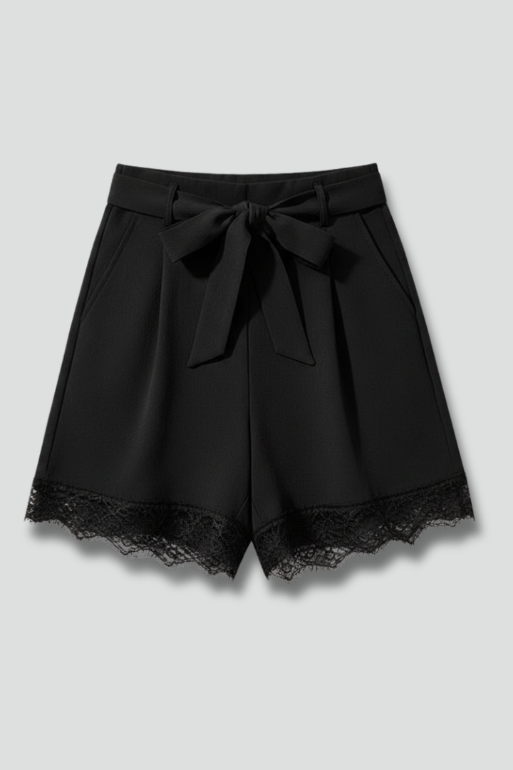 Fiona | Women's High-Waist Shorts – Adjustable Tie Detail 1