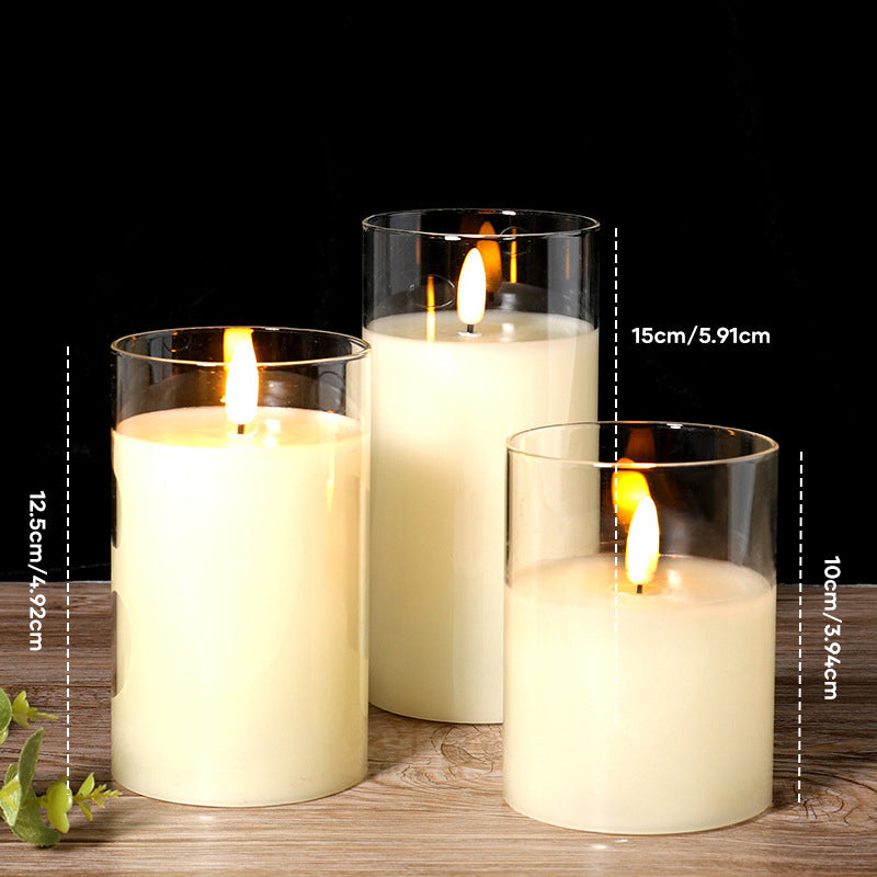 Flameless LED Candle with 3D Wick | Remote Control, Adjustable Brightness, 8-Hour Timer | Real Wax, Flicker Flame Effect