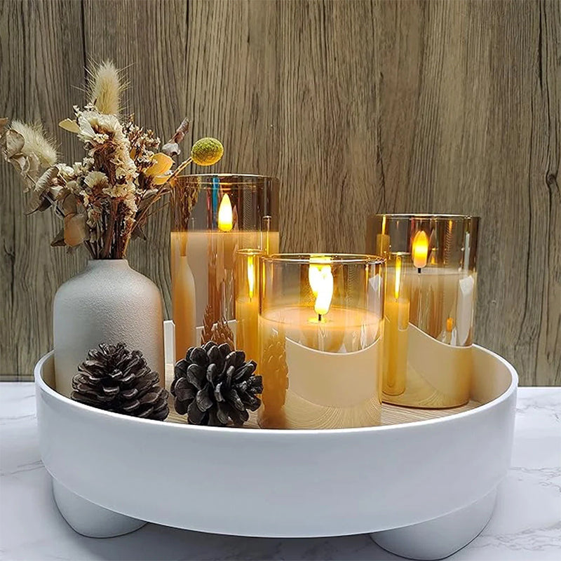 Flameless LED Candle with 3D Wick | Remote Control, Adjustable Brightness, 8-Hour Timer | Real Wax, Flicker Flame Effect