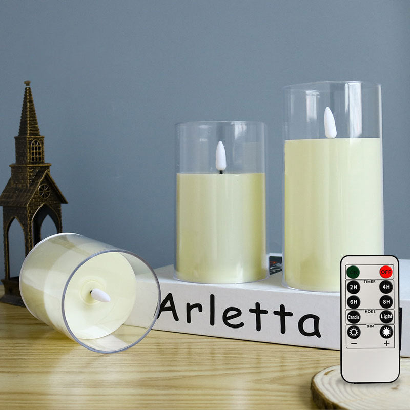 Flameless LED Candle with 3D Wick | Remote Control, Adjustable Brightness, 8-Hour Timer | Real Wax, Flicker Flame Effect