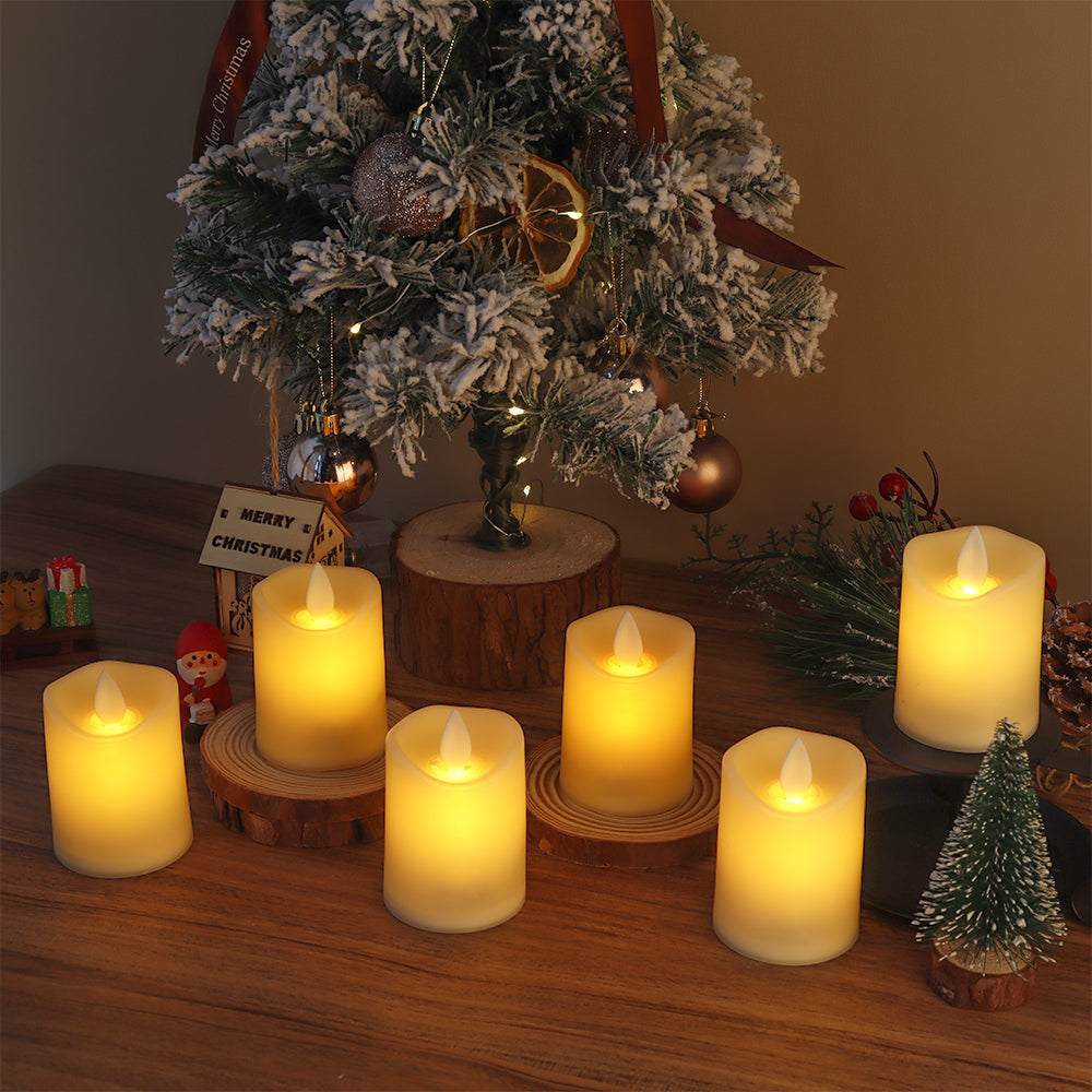 Flameless LED Candles Set of 6 | Realistic Flickering Flame, Battery Operated | Cool-Touch Safe Plastic Home Decor