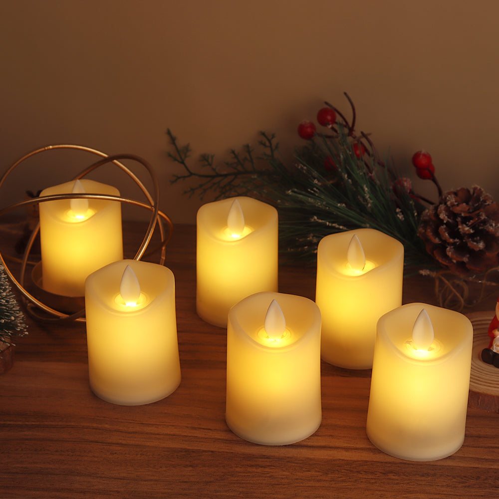Flameless LED Candles Set of 6 | Realistic Flickering Flame, Battery Operated | Cool-Touch Safe Plastic Home Decor