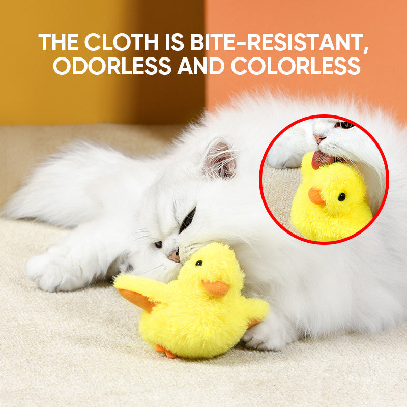 Flapping Duck Cat Toy | Motion Sensor Activated Flapping and Quacking | USB Rechargeable Plush Interactive Toy for Cats