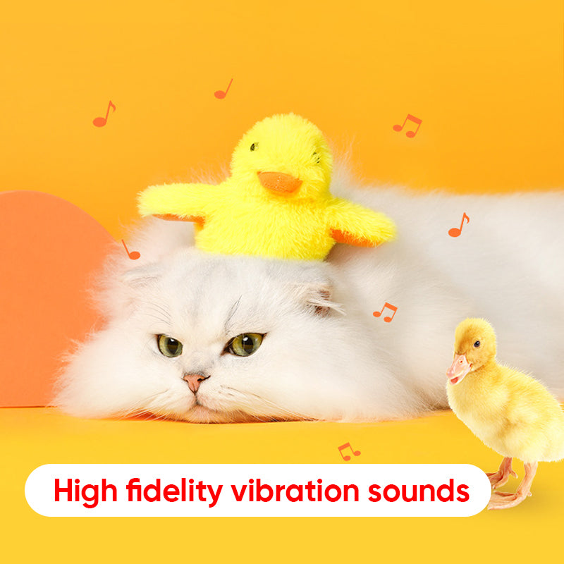 Flapping Duck Cat Toy | Motion Sensor Activated Flapping and Quacking | USB Rechargeable Plush Interactive Toy for Cats