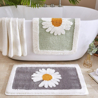 Fleur | Plush Floral Bath Mat – Non-Slip Microfiber Design 1