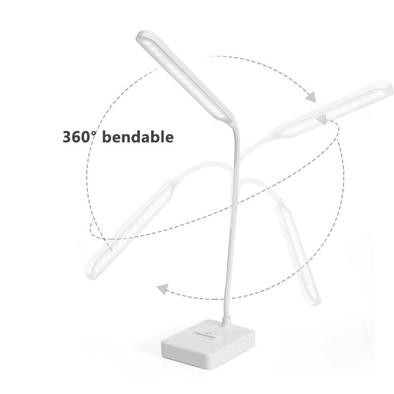 Flexible Arm Desk Lamp | Warm, Natural & Cool White, Dimmable | USB-Rechargeable or Plug-In Power, 6-8 Hour Battery 8