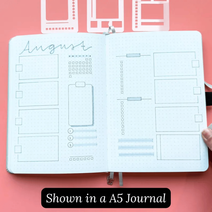 Flexible Mylar Dot Grid Stencil Set 3-Pack | Fits 5mm Journal Grids | Crisp Lines, Clean Boxes & Layouts Every Page