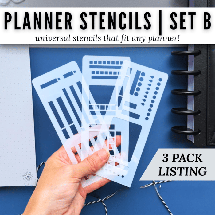 Flexible Mylar Dot Grid Stencil Set 3-Pack | Fits 5mm Journal Grids | Crisp Lines, Clean Boxes & Layouts Every Page