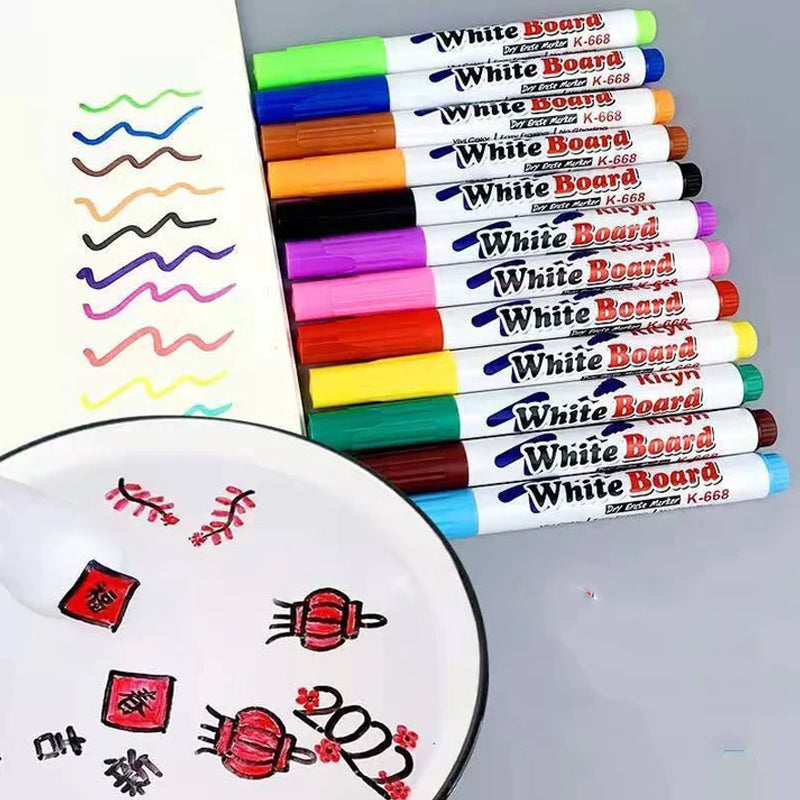 Floating Marker Pen Painting Kit | Draws Shapes That Float on Water | Mess-Free Creative Toy for Kids and Families