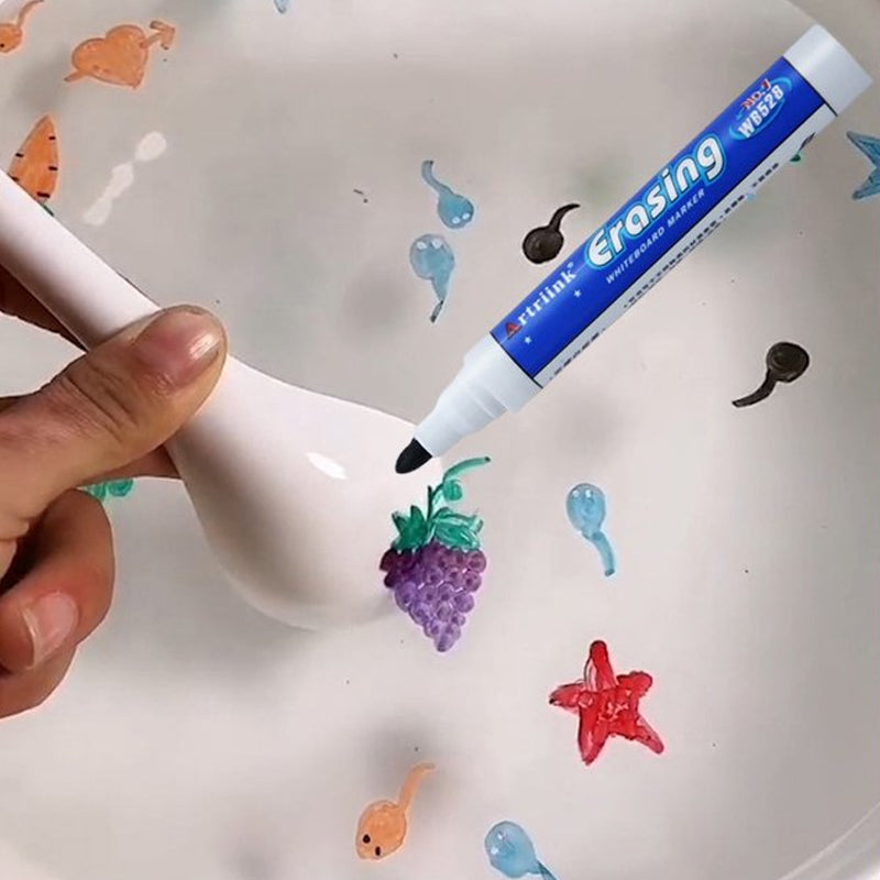 Floating Marker Pen Painting Kit | Draws Shapes That Float on Water | Mess-Free Creative Toy for Kids and Families