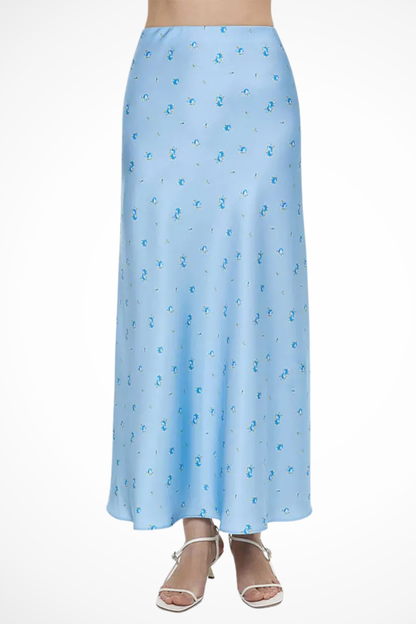 Flora | Women's Maxi Skirt – Satin Floral Print Design 6