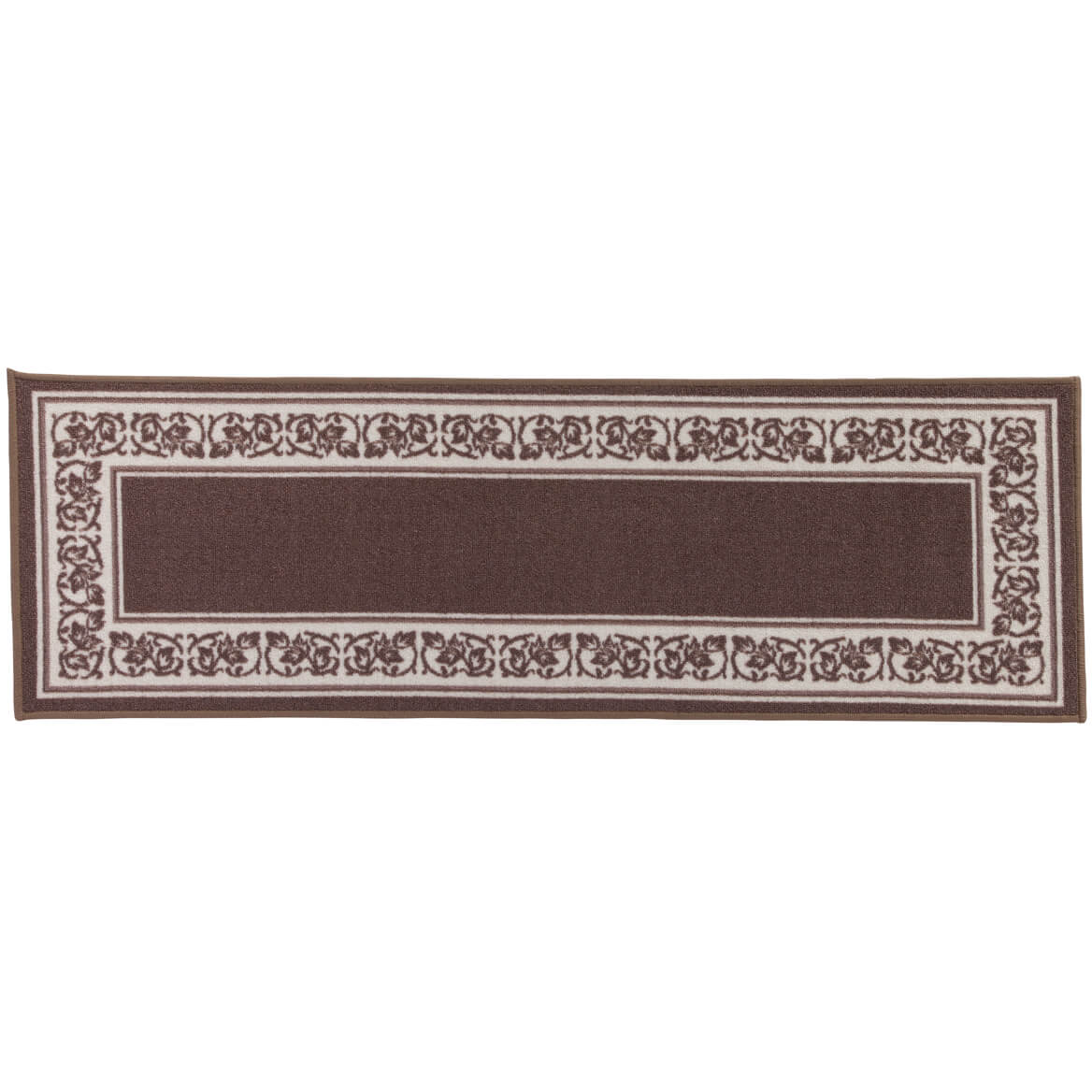 Floral Border Rug 100% Nylon | 5 Sizes, 4 Colours: Blue, Brown, Burgundy, Green | Non-Skid Latex Back, Machine Washable