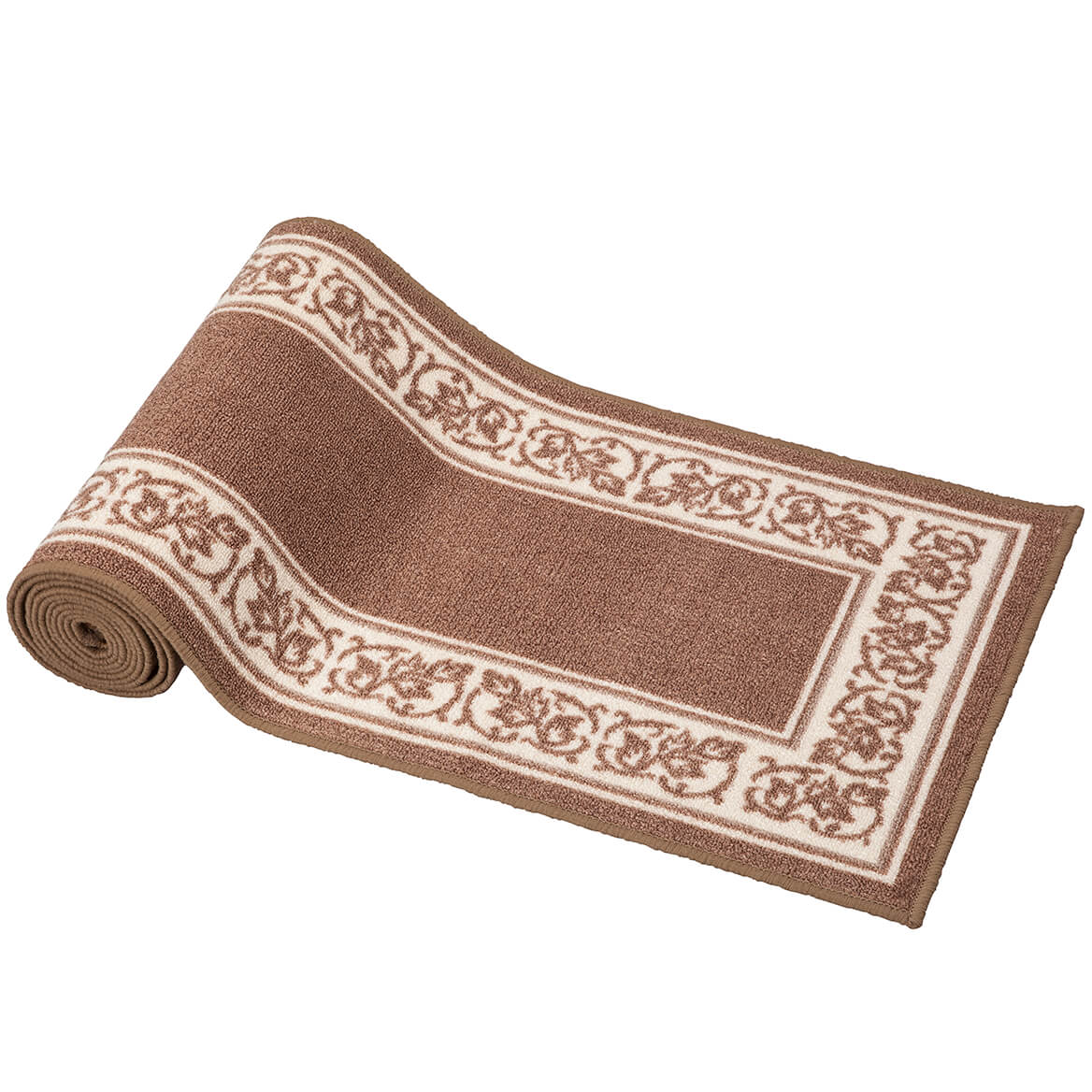 Floral Border Rug 100% Nylon | 5 Sizes, 4 Colours: Blue, Brown, Burgundy, Green | Non-Skid Latex Back, Machine Washable